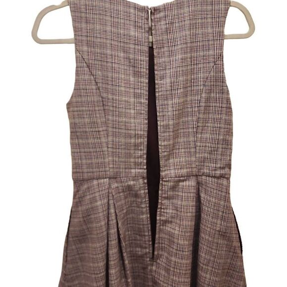 Modcloth Touch of Structure A-Line Maroon Plaid Lined Pleated Sleeveless Dress W - Picture 5 of 11